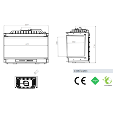Топка ECT Font/800/LR 18 кВт, трехстороннее стекло Топка ECT Font/800/LR 18 кВт, трехстороннее стекло
