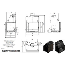 Топка с водяным контуром ZUZIA/PW/15/W/DECO, змеевик Топка с водяным контуром ZUZIA/PW/15/W/DECO, змеевик