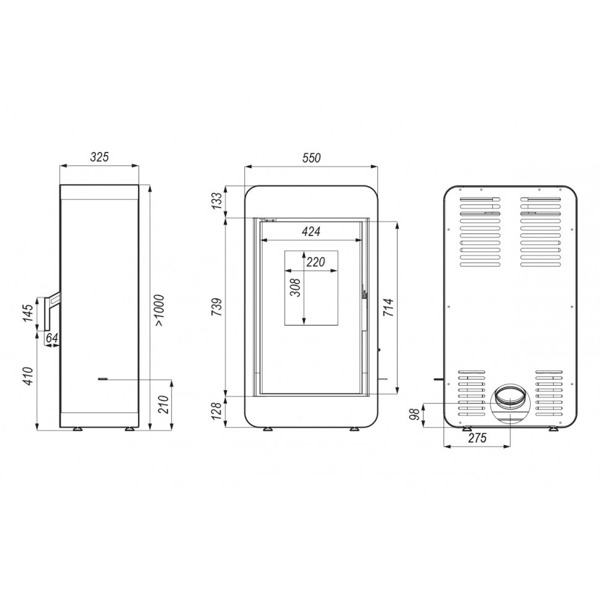 Печь DEFRO HOME PICO, 6,6кВт, белая сталь