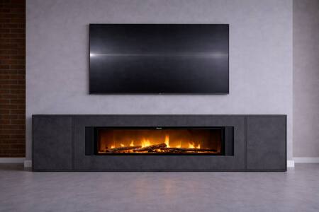 Линейный электрокамин - LINE 60GB2 цвет темный бетон длина 280 см
