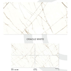 Керамогранит белый матовый - Crackle White 120х60 см