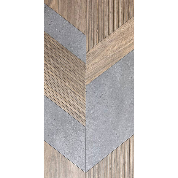 Керамогранит дерево с светлыми вставками под бетон матовый - DECOR 65011 120х60 см