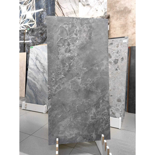 Керамогранит графит сатин матовый - Olin Grey 120х60 см