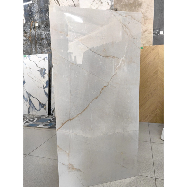 Керамогранит бежевый глянцевый - Lamina Grey 120х60 см