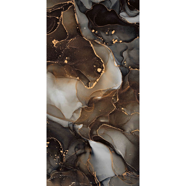 Керамогранит коричневый супер глянцевый - Bronze Flower 120х60 см