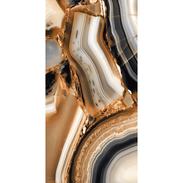Керамогранит коричневый супер глянцевый - Onyx Brown 120х60 см