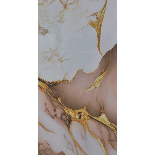 Керамогранит розовый с золотыми прожилками супер глянцевый - ELEGANT PINK GOLD SG 120х60 см