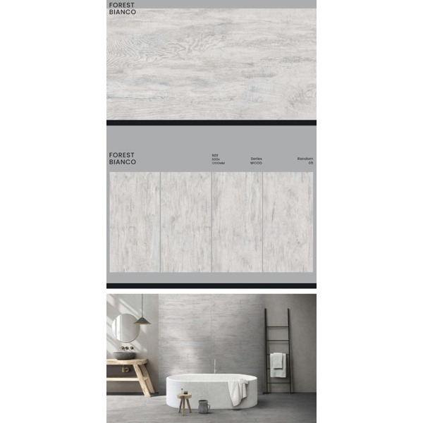 Керамогранит серый матовый - Forest Bianco 120х60 см