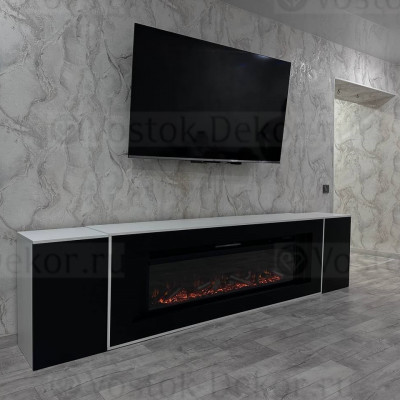 Индивидуальный линейный портал - LINE 60 с электроочагом Royal Flame Vision 60 LOG LED NEW (с дровами)