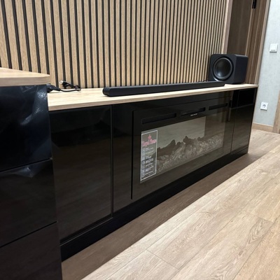 ТВ тумба с электрокамином Royal Flame 5D V-ART 40