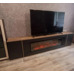 Линейный электрокамин - LINE 60 Wood с двумя тумбами цвет дерево длина 280 см