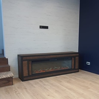 Тумба ТВ под телевизор в виде электрокамина LOFT Wood 60 