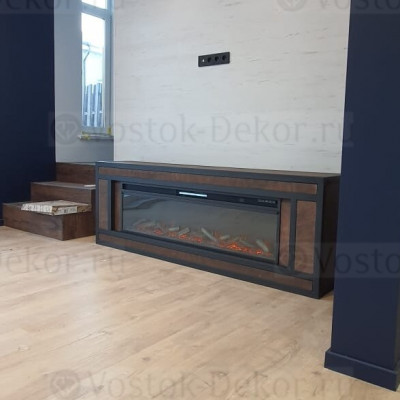 Тумба ТВ под телевизор в виде электрокамина LOFT Wood 60 