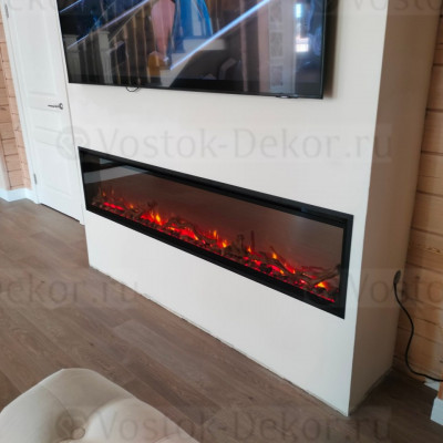 Линейный электрический встраиваемый очаг - Dimplex Ignite XLF 74 (с дровами)