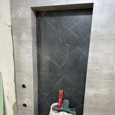 Монтаж керамогранита LOFT Grey 120х60 см и Divine Graphite 120х60 см