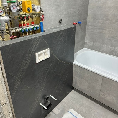 Монтаж керамогранита LOFT Grey 120х60 см и Divine Graphite 120х60 см