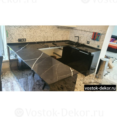 Кварцевый агломерат - Calacata Black